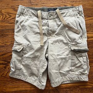 VTG Abercrombie & Fitch Cargo Shorts Mens 31 Tan Button Fly Military Y2K